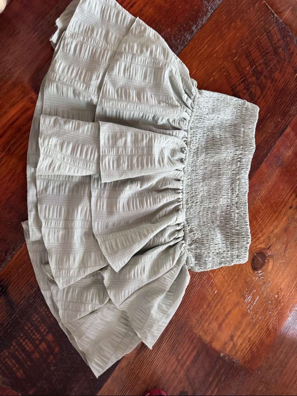 SHEIN Sage Green Tiered Mini Skirt